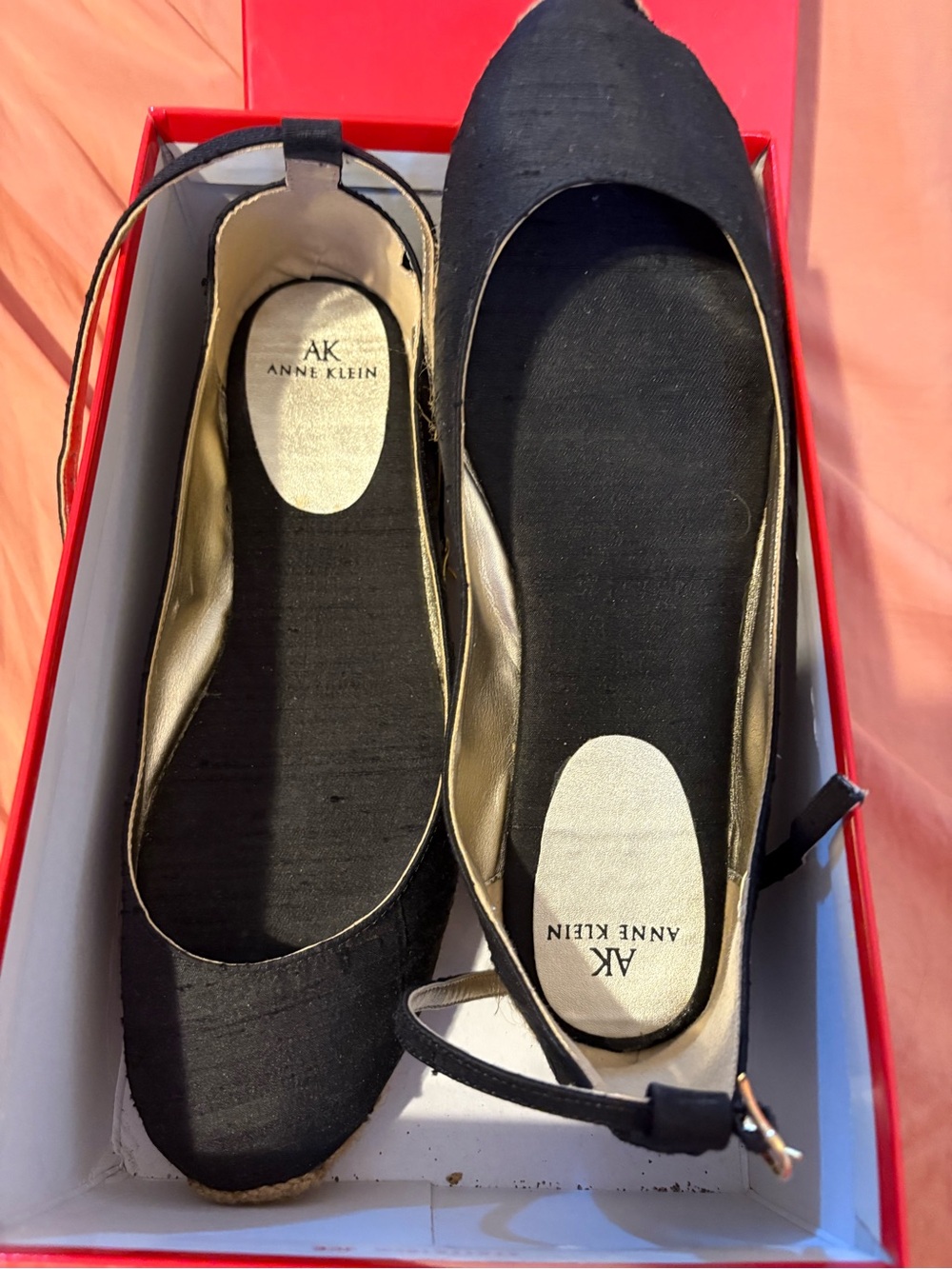 Anne Klein Black Slingback RoundToe Flats